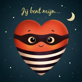 Valentijnskaart hartendief hartjes