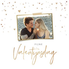 Valentijnskaart hartjes goud foto stijlvol klassiek