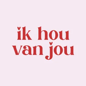 Valentijnskaart ik hou van jou met hartjes als stipjes