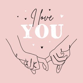 Valentijnskaart liefde i love you hands line art hartjes