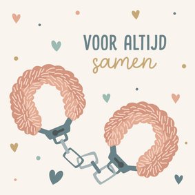 Valentijnskaart met fluffy handboeien