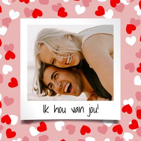 Valentijnskaart met hartjeskader en foto