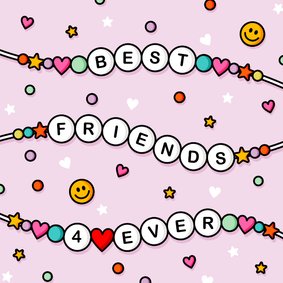 Valentijnskaart vriendschapsarmbandjes best friends 4 ever