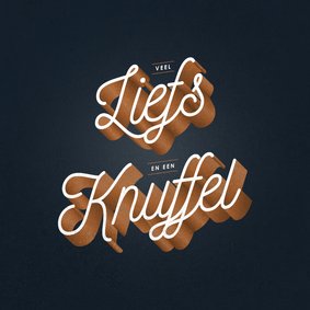 Veel liefs en een knuffel kaartje typografisch