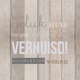 Verhuisd hout tekst