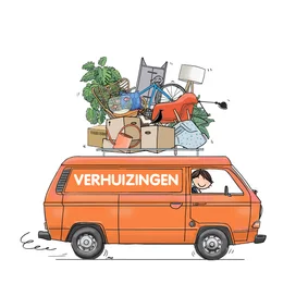 Verhuiskaart bus oranje