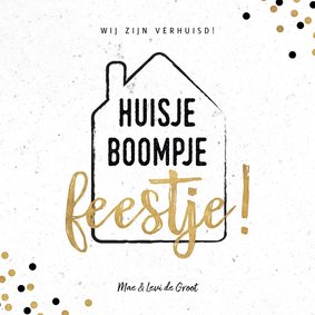 Verhuiskaart huisje boompje feestje hip