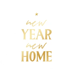 Verhuiskaart kerstboomvorm wit new year new home