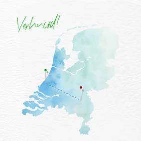 Verhuiskaart met kaart van Nederland