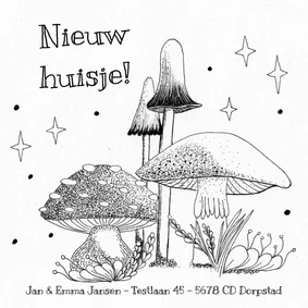 Verhuiskaart paddenstoelen