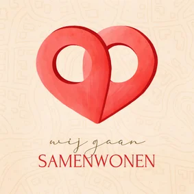 Verhuiskaart samenwonen locatie pin hart