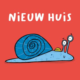 Verhuiskaart slak nieuw huis
