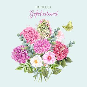 Verjaardag boeket hortensiabloemen