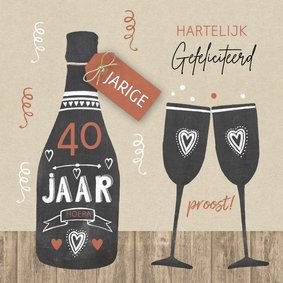 Verjaardag champagne krijtbord