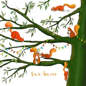 Verjaardag - Eekhoorntjes vieren verjaardag