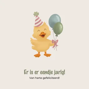 Verjaardag er is er eendje jarig kaart
