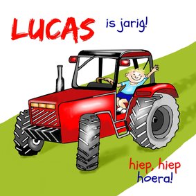 Verjaardag op de tractor hoera