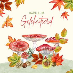 Verjaardag paddestoelen herfst