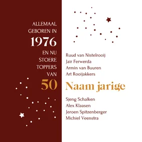 Verjaardag toppers uit 1976