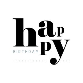 Verjaardag typografisch happy