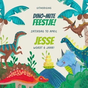  Verjaardagsfeestje dino-mite dinosaurus jungle stoer