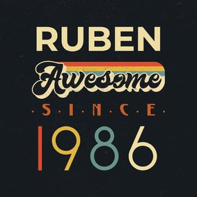 Verjaardagskaart awesome since jaartal aanpasbaar vintage