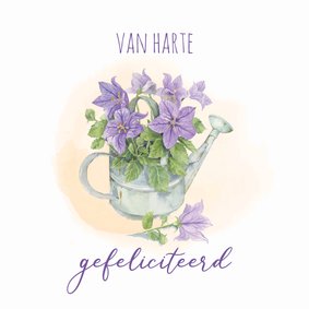 Verjaardagskaart - Bloemen in gieter