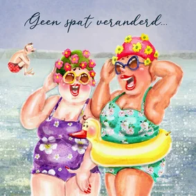 Verjaardagskaart bloemenbadmuts