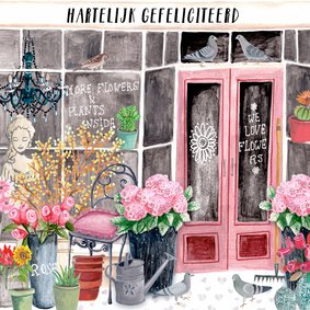 Verjaardagskaart Bloemenwinkel
