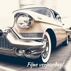 Verjaardagskaart Cadillac retro