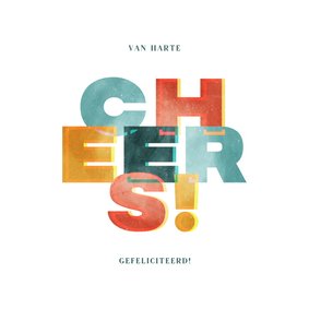 Verjaardagskaart cheers typografisch