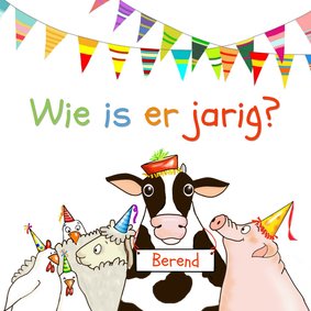 Verjaardagskaart feest op de boerderij