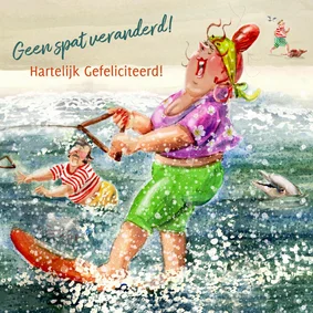 Verjaardagskaart feest op het water