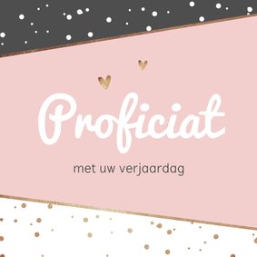 Verjaardagskaart felicitatie confetti goud stijlvol foto