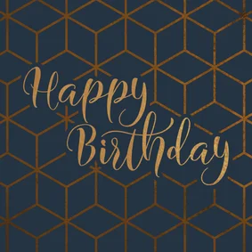 Verjaardagskaart geometrisch Happy Birthday 