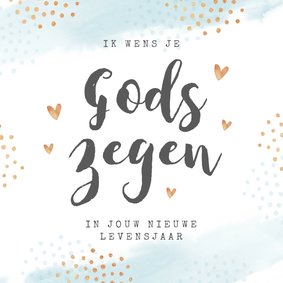 Verjaardagskaart gods zegen gefeliciteerd hartjes liefde