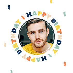 Verjaardagskaart happy birthday man vrouw confetti foto