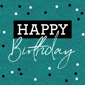 Verjaardagskaart hip patroon confetti feestmuts foto