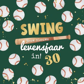Verjaardagskaart honkbal sport stoer sportief