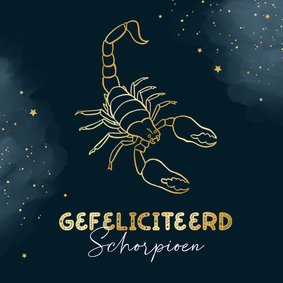 Verjaardagskaart horoscoop schorpioen sterrenbeeld sterren