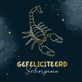 Verjaardagskaart horoscoop schorpioen sterrenbeeld sterren