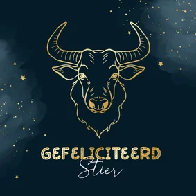 Verjaardagskaart horoscoop stier gefeliciteerd goud