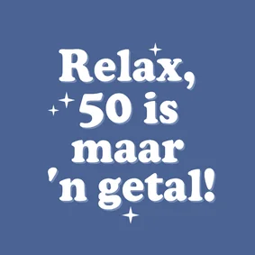 Verjaardagskaart humor 50 is maar een getal blauw