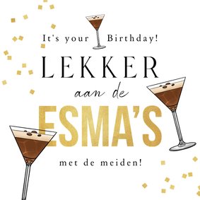 Verjaardagskaart humor esma cocktail hip jongeren