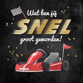 Verjaardagskaart karten race formule 1 stoer confetti snel