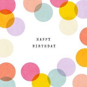 Verjaardagskaart kleurrijk confetti happy birthday