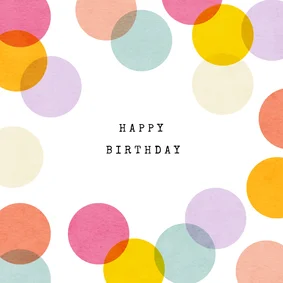Verjaardagskaart kleurrijk confetti happy birthday