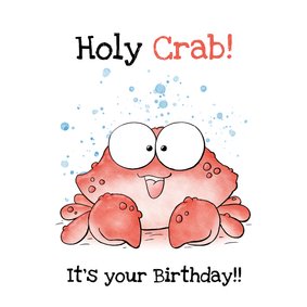 Verjaardagskaart krab holy crab it's your birthday