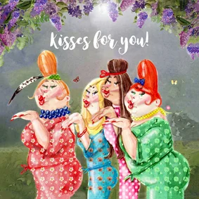 Verjaardagskaart kusjes voor de lieve jarige