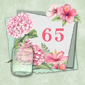 Verjaardagskaart leeftijd hortensia